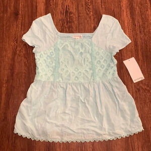 Eyeshadow Girls Babydoll Top Aqua